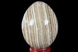 Polished, Banded Aragonite Egg - Morocco #98436-1